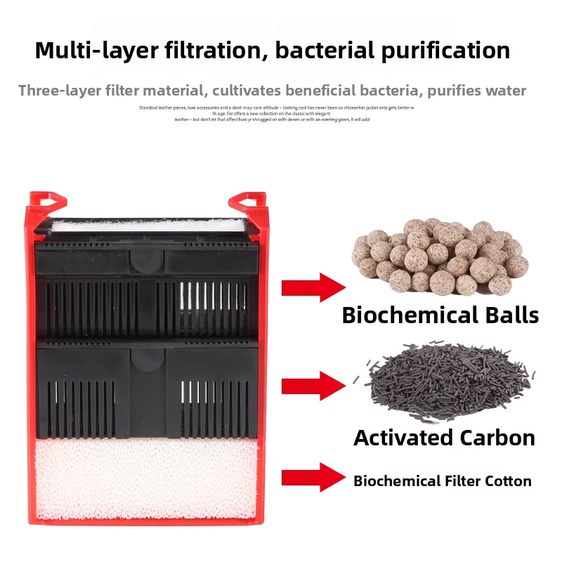 

Misen Gechi Wall-Mounted Tee-In-One Aquarium Filter Oxyger Small Waterfall Circulation Pump for Frewater Tanks
