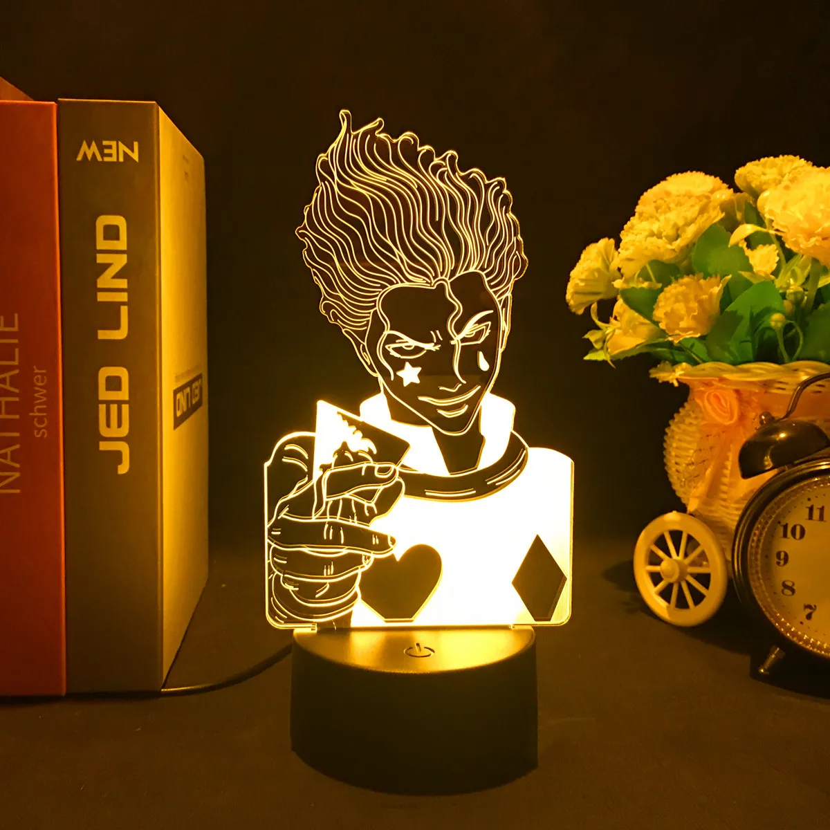 Kids Night Light Acrylic Stand Led Touch Sensor Colorful Bedroom Anime Hunter X Hunter Decor Light Cool 3d Lamp Hisoka Figure