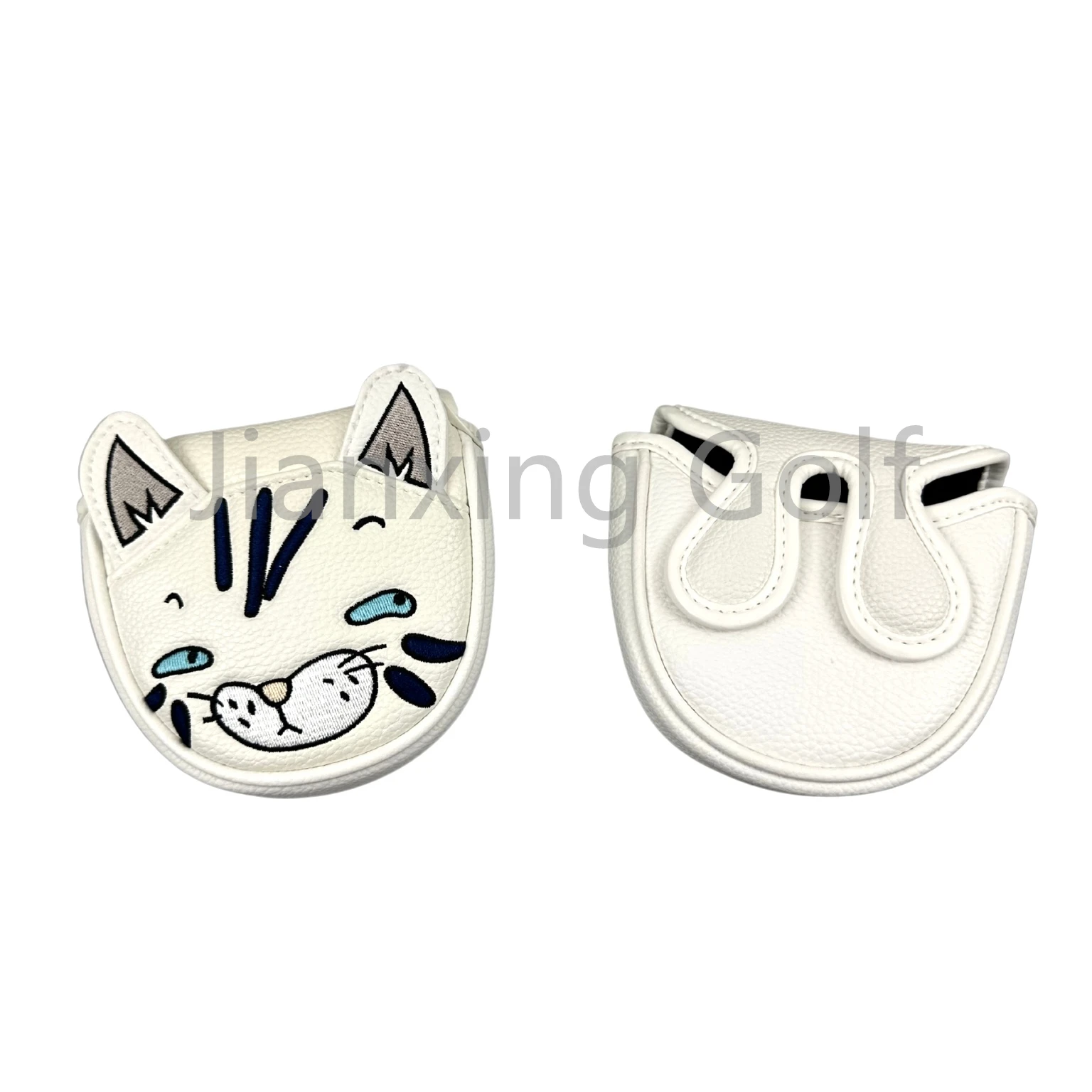 

Golf Rogue Cat Pattern Putter Cover PU Leather Mallet Putter Cover Magnetic Closure Double Buckle Golf Head Cover