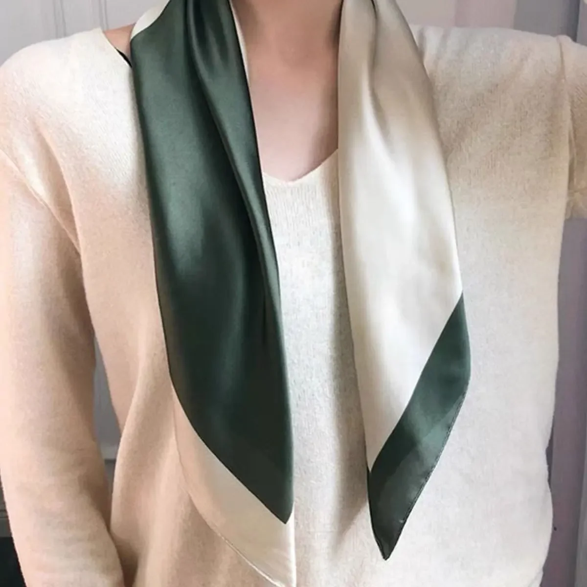 

70 New Silk Satin Simulation Small Square Scarf Women's Versatile Korean Satin Surface Little Neck Scarf Versatile Accessory