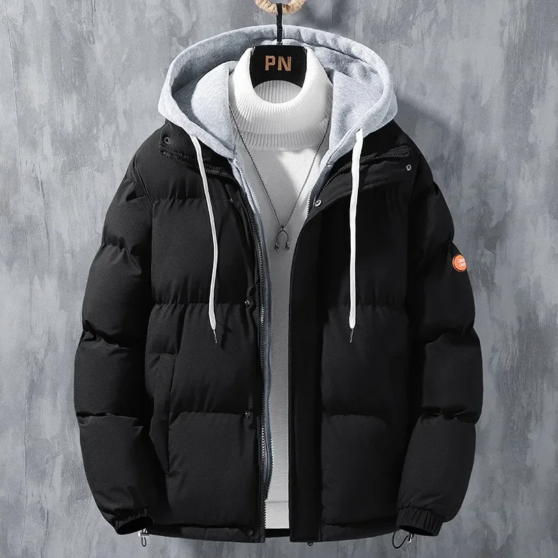 Cotton Padded Men\'s New Winter Trend, Handsome, Windproof, Cold Resistant, Warm and Loose Fitting Large Hooded Cotton Jacket