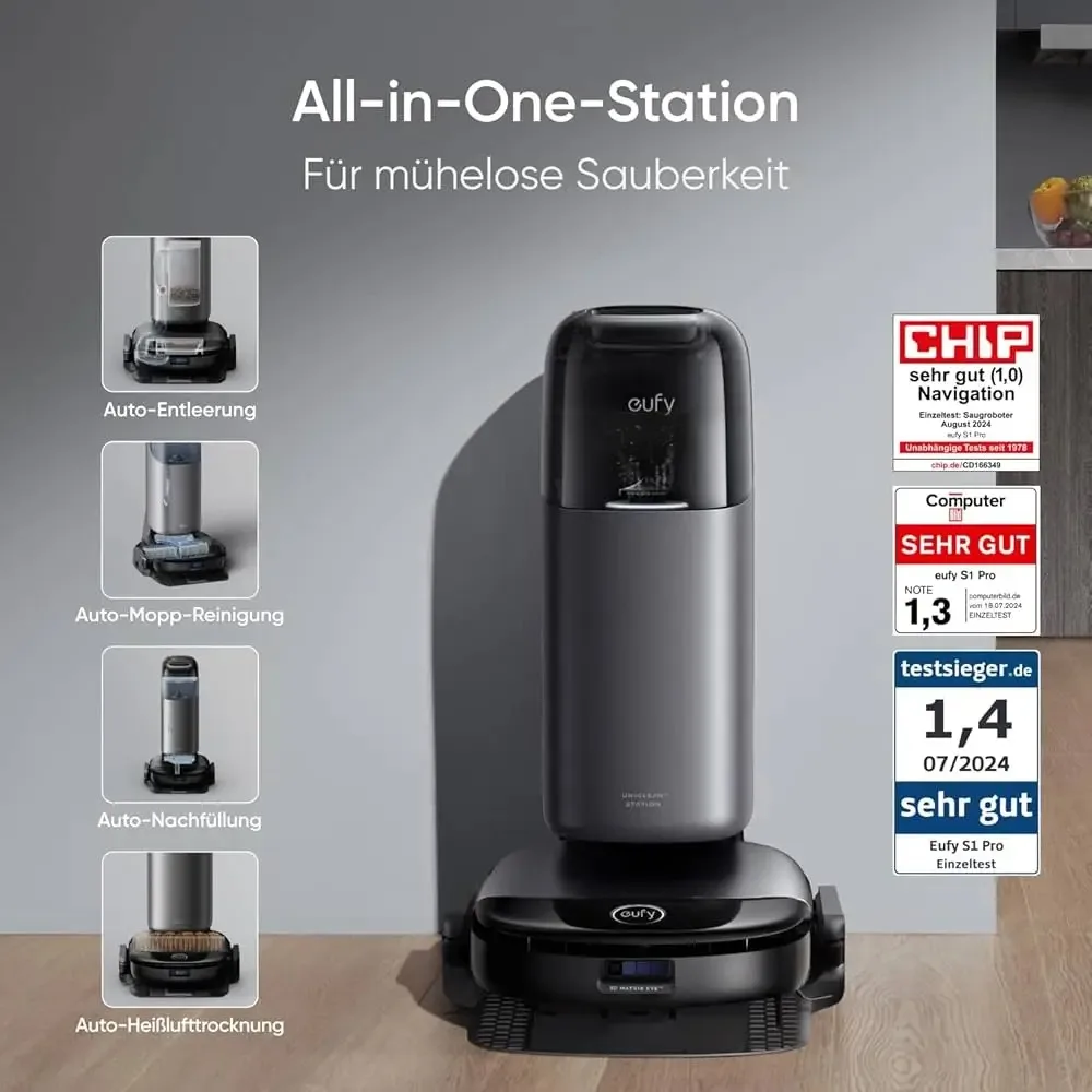 

FAST SHIPPING eufy Robot Vacuum Omni S1 Pro All-in-One Station Auto Mop Washing&Drying 8000Pa