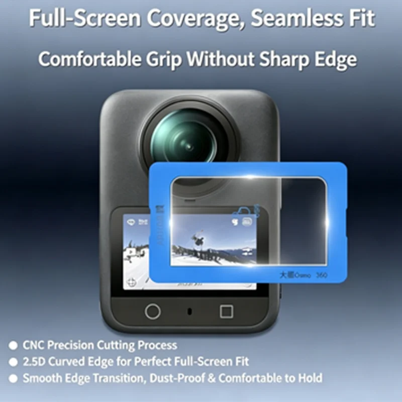 For DJI OSMO 360 II Quick Post Camera Screen AR High-definition Anti-reflection Tempered Glass Resistant Scratch-resistant Film