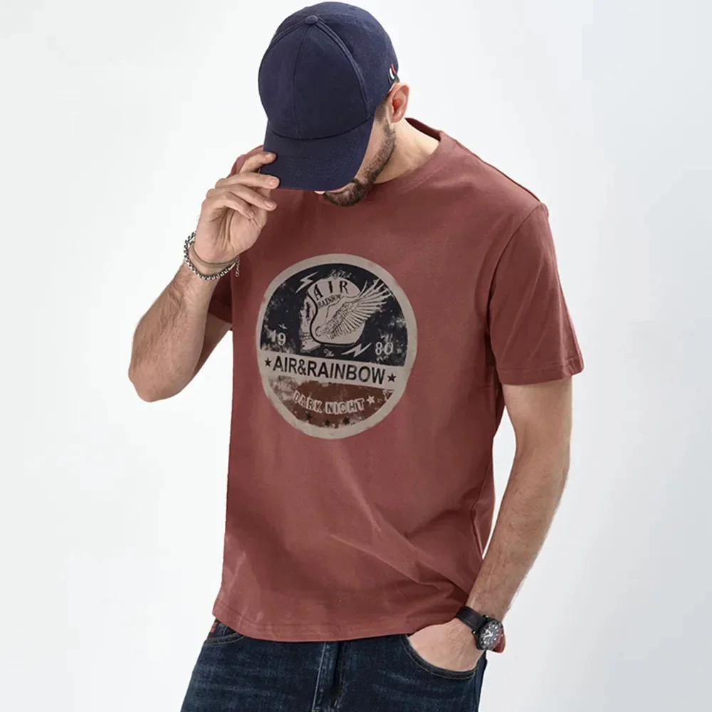 

Men 's Short-Sleeved T-shirt Cotton Loose round Neck Half-Sleeved Summer Large Size Fashion Top