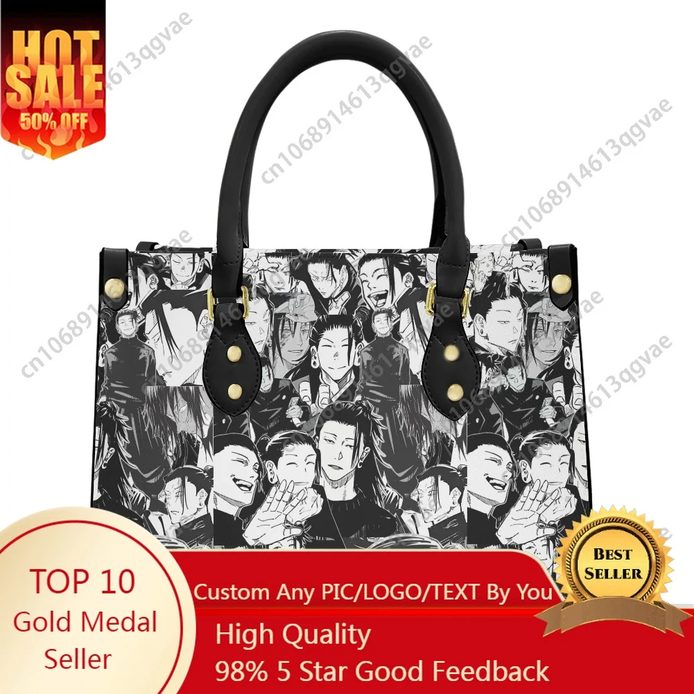 

Geto Suguru Hot Comic Tote Bag Purse Womens Mens Personalized Text Image PU Leather Handbag Business Shopping Gift Bags