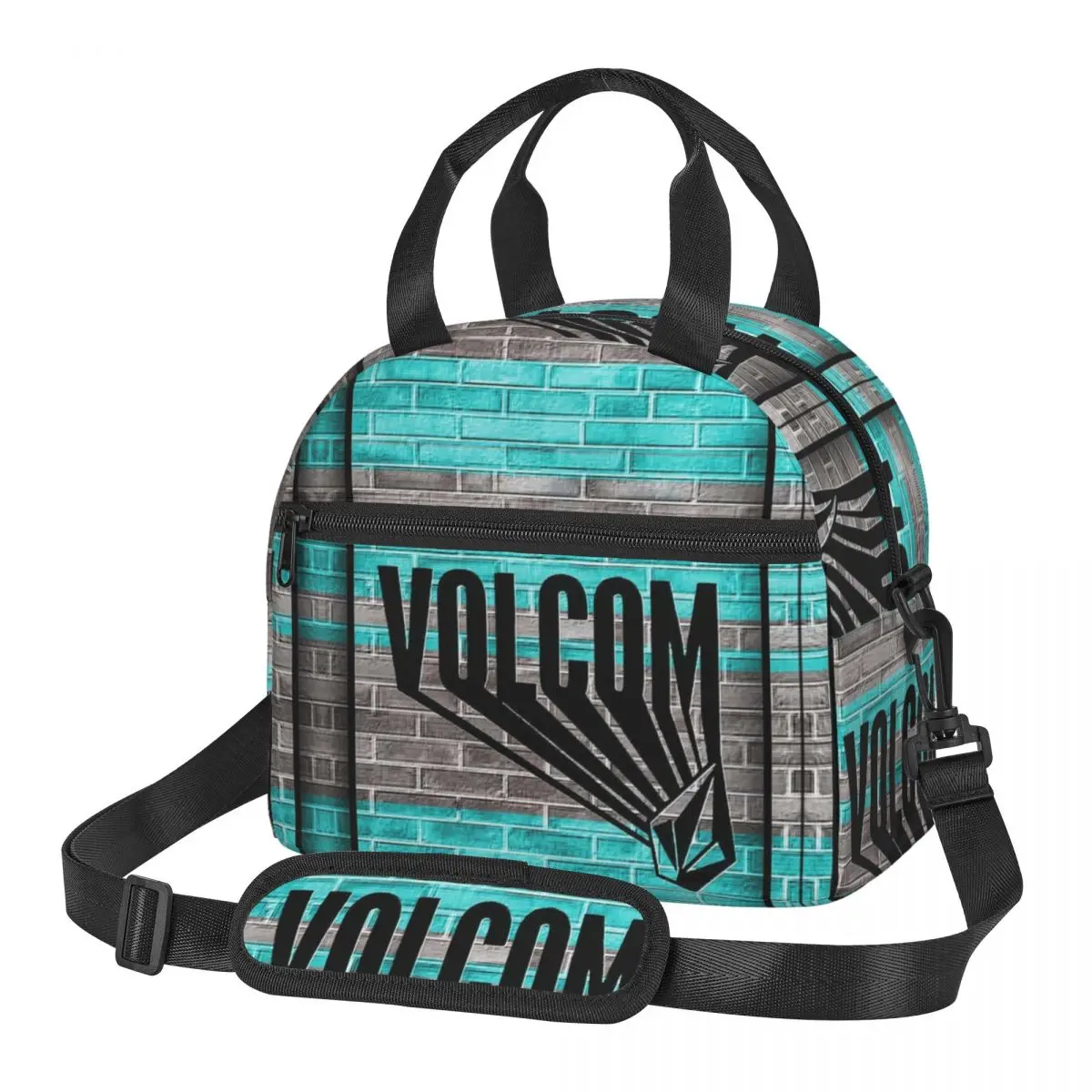 Volcom Logo Lunch Bags Insulated Bento Box Leakproof Lunch Tote Picnic Bags Thermal Bag for Woman Work