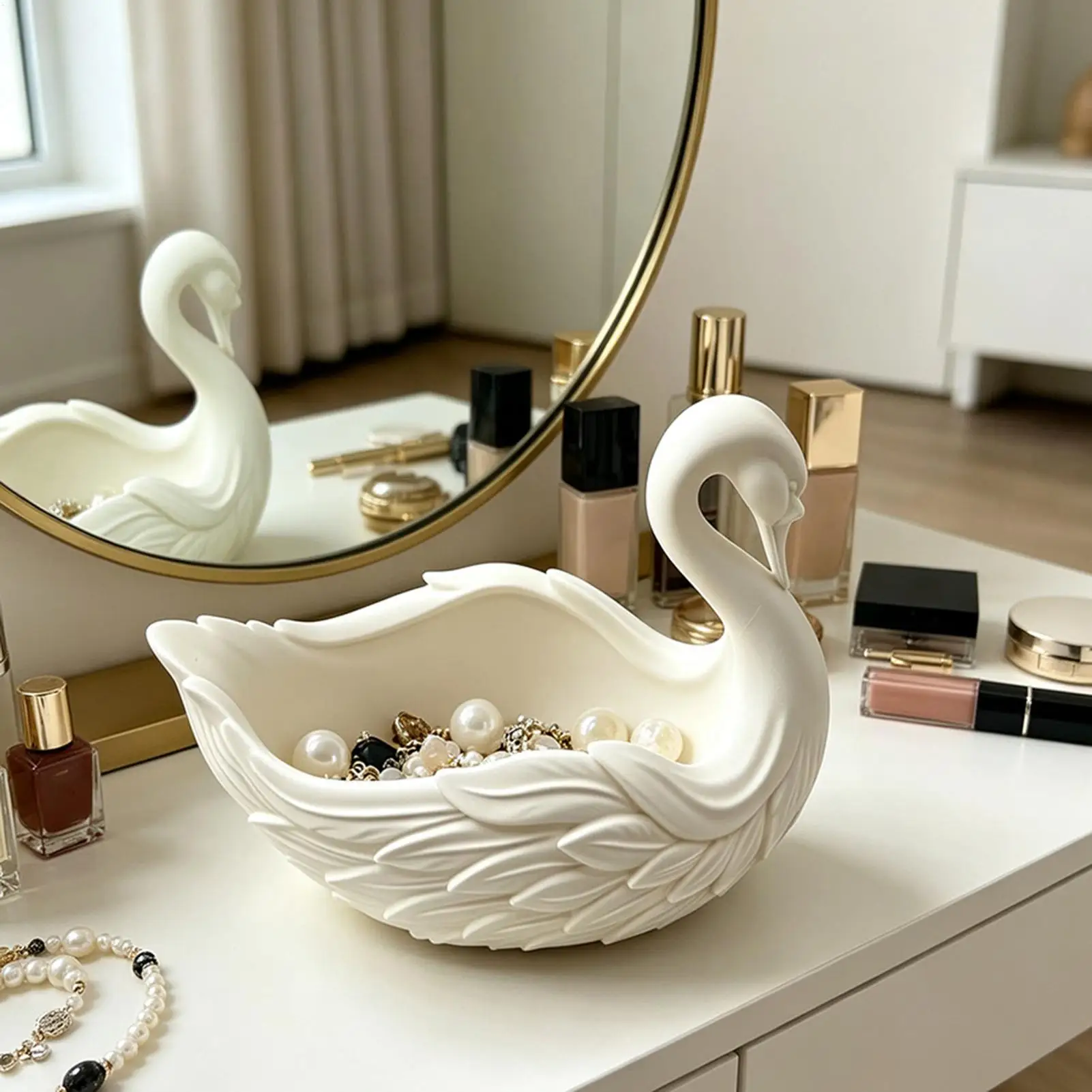 Porte-clés en forme de cygne, plateau de rangement élégant en forme de cygne, organisateur de clés, porte-monnaie, pot de plantes succulentes, plateau de bureau