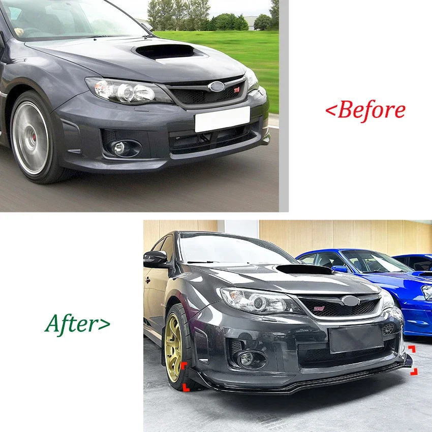 For STI Subaru WRX STI 2011-2014 Front Bumper Lip Lower Spoiler Splitter Deflector Body Kit Cover Trim Protect Car Accessories