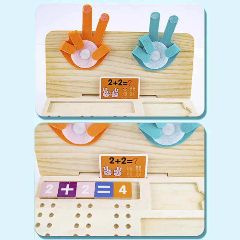 어린이 몬테소리 나무 손가락 숫자 계산 스틱 팜 수학 장난감 어린이 교육 장난감 유아 지능 게임 계산