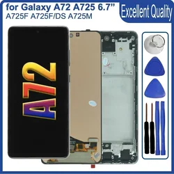 Super amoled display para samsung galaxy a72 a725f tela lcd digitador substituição para samsung a72 4g lcd SM-A725F a725m