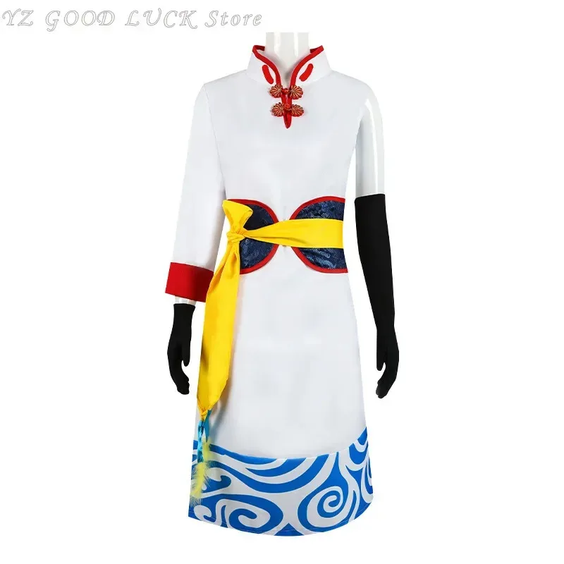 أزياء أنيمي الفيلم: Be Forever Yorozuya Kagura Cheongsam Final Gintama أزياء تنكرية للسيدات أزياء الهالوين المثيرة للنساء، 5؛ د