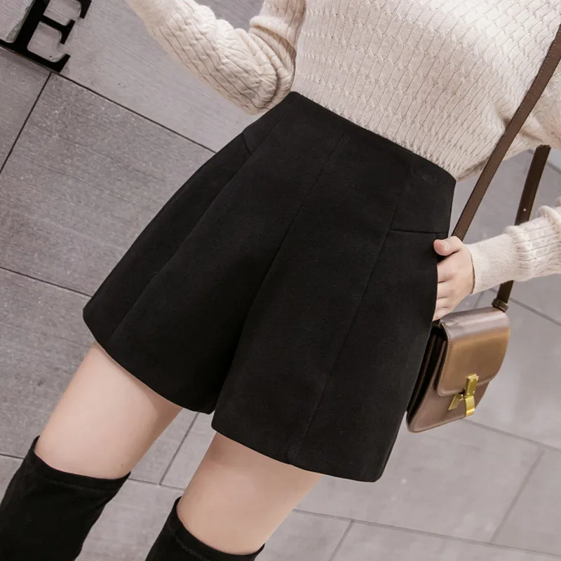 High Waist Bootcut Shorts Women's Fashion Autumn Winter New Style All-Match Slimming Boot Pants Wide Leg Pants Commute Style
