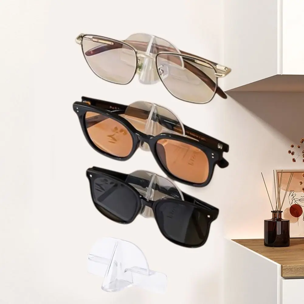 

10 шт., прозрачная стойка для хранения очков, самоклеящаяся бесследная стойка для хранения солнцезащитных очков, компактная пластиковая стойка для очков