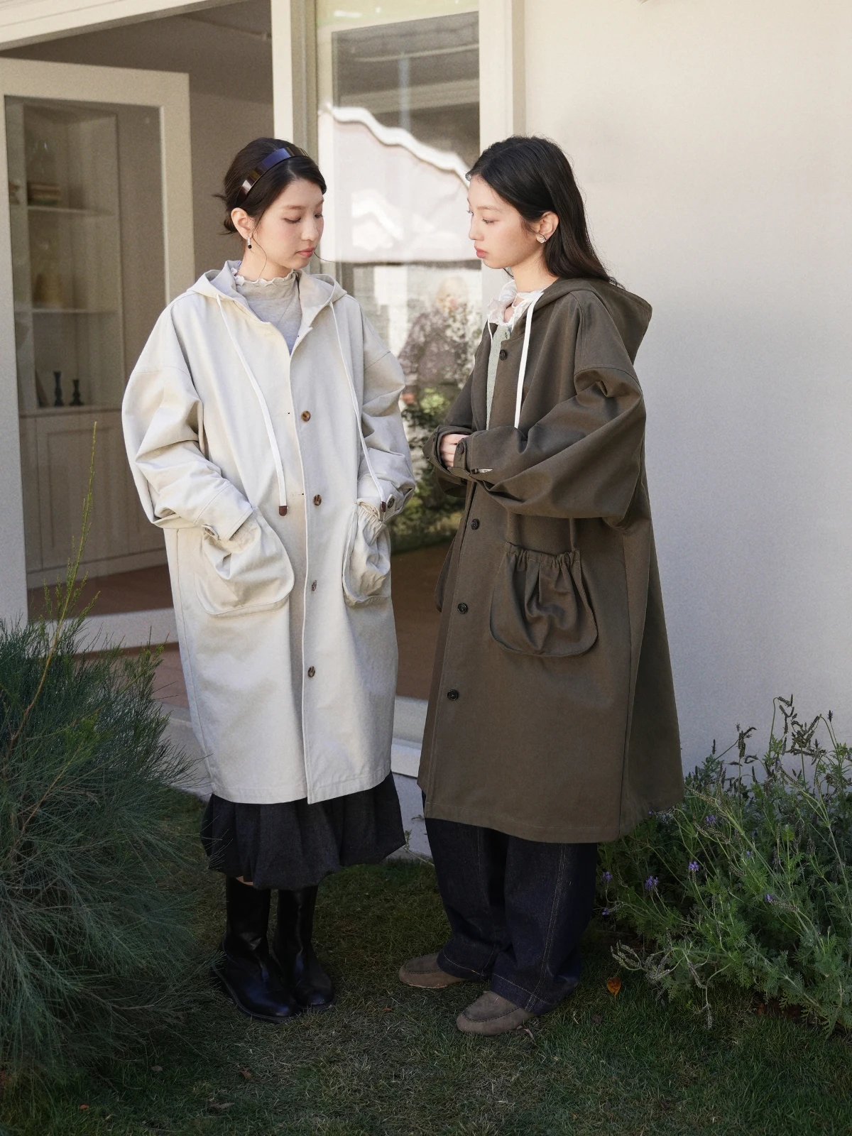

Botanique Plant Science Cute Long Hooded Jaet Casual Sle Single Button Closure Cotton Blend Fabric Winter Season Women's ...