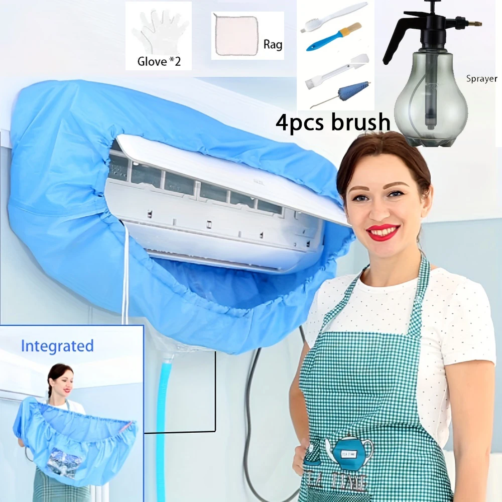 95cm/120cm 37.4/47.2inch Thickened Air Coditioning Clean Cover Bag Water Pipe Split Hanging Air Conditioner Cleaner Kit 36000btu