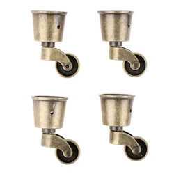 4pcs/lot Furniture Casters w/screw 67*39mm Universal Pulley Swivel Cup Sofa Wheel Cabinet Hardware Solid Zinc Alloy for Wood Leg