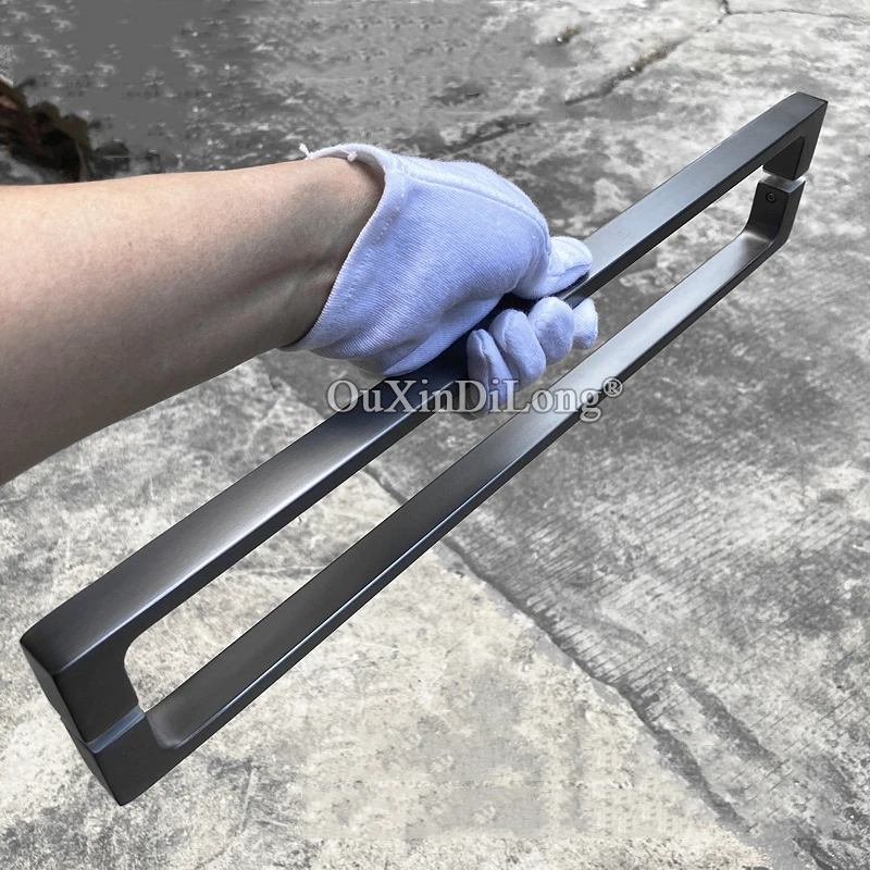 304 Stainless Steel Shower Sliding Door Handles Office Shopping Mall Glass Door Pulls Handles Hole Spacing 400mm/440mm/500mm