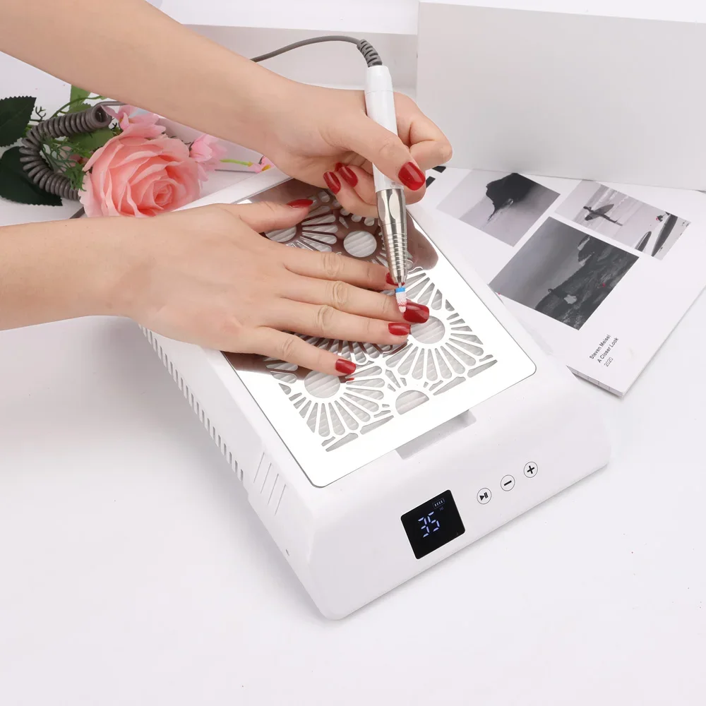 Strong Suction 85W Nail Dust Extractor Vacuum Cleaner Manicure Machine Nail Dust Collector for Home Beauty Salon Use