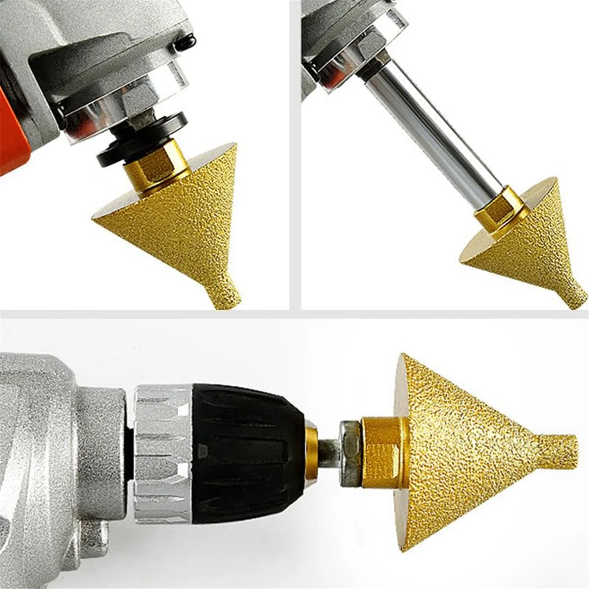 Activity Diamond Beveling Chamfer Bit for Angle Grinders, 5/8In 11 Thread Countersink Drill Bits, Diamond Cone Tile Bit Small