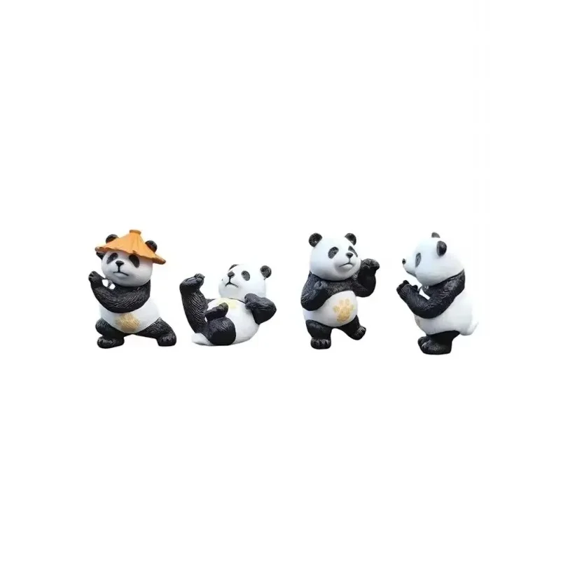 4pcs/set Panda Design Car Ornaments Car Center Console Ornaments Office Desk Ornaments Small Car Interior Decoration