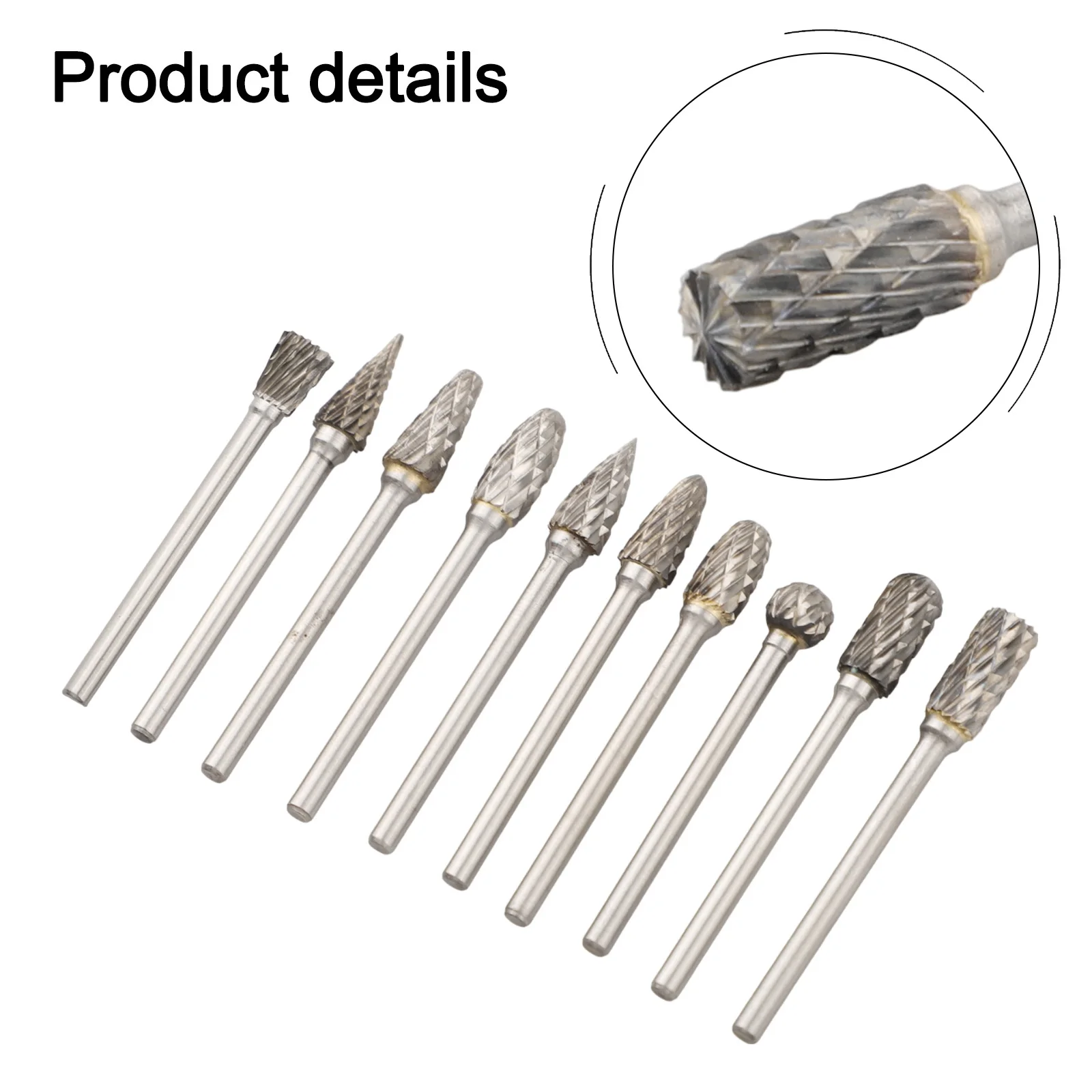 10-Piece Grinding Set Carbide Steel Grinding Heads DIY Projects High-quality Materials Variety Of Grinding Heads