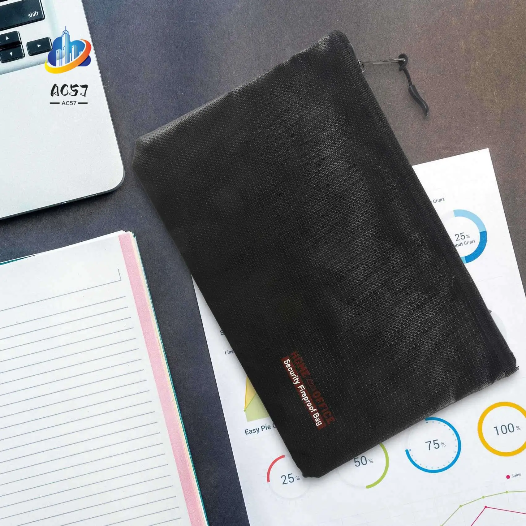 

AC57-Fireproof Document Bags, Waterproof And Fireproof Bag With Fireproof Zipper For Ipad, Money, Jewelry, Passport, Document St
