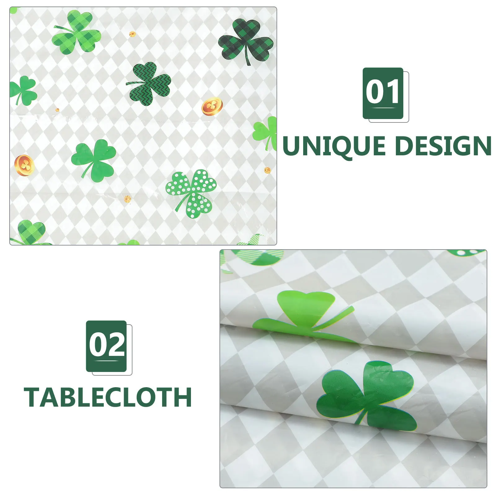 

Shamrock Tablecloth Lucky Irish St Patrick's Day Table Cover for Dining Party Decorative Festive Tablecloth Shamrock Table Cover