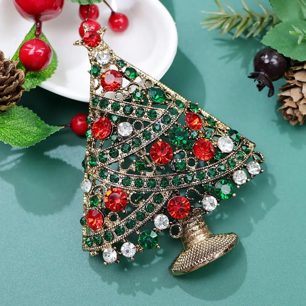 

CINDY XIANG 3.8inch Very Large Size Big Christmas Tree Brooch Home Decoration Pin Festivel Accessories Fashion Jewelry