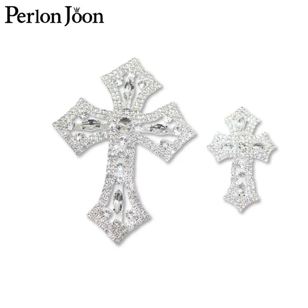 

1PCS glittering DIY crystal mini cross rhinestone applique glass patch sewn for wedding bag, shoe decoration YHX077