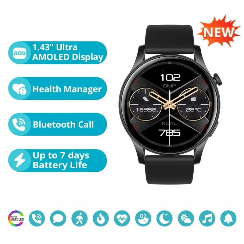 

Прохладный стиль, умные часы для мужчин и женщин, AMOLED-дисплей, Bluetooth-вызов, здоровье, фитнес-трекер, умные часы для Xiaomi Huawei IPhone 16 17