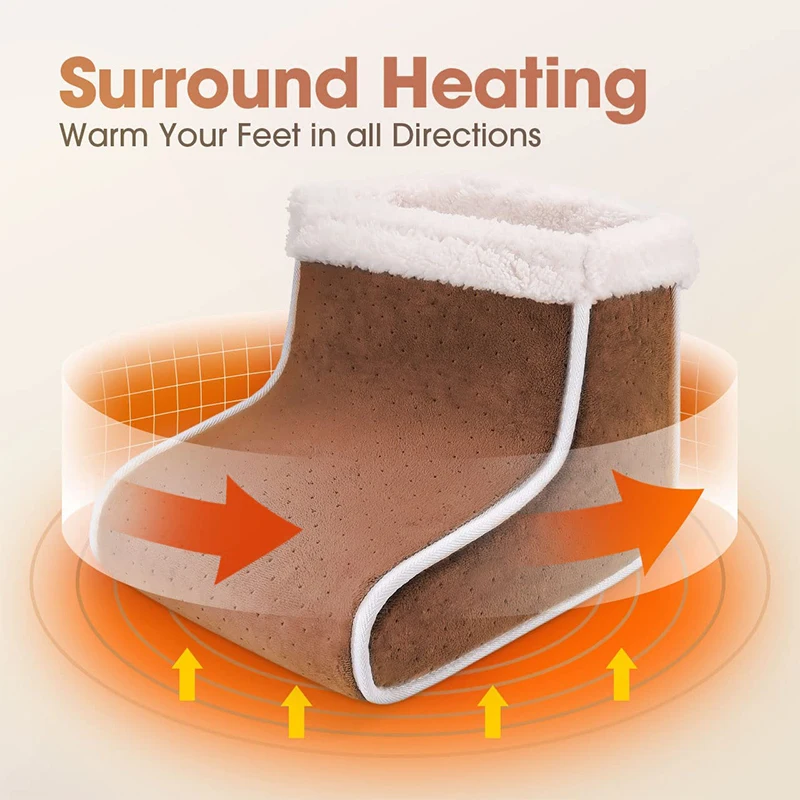 Electric Heater Foot Warmer，Plug-in Electric Foot Warmer Heating Pad，6-Level Heating Foot Boots for men and women，Energy Saving