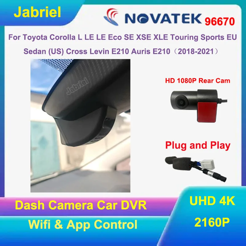 UHD 4K جهاز تسجيل فيديو رقمي للسيارات داش كام لتويوتا كورولا L LE Eco SE XSE XLE بجولة الرياضة الاتحاد الأوروبي سيدان الولايات المتحدة الصليب ليفين E210 أوريس E210 2018-2021