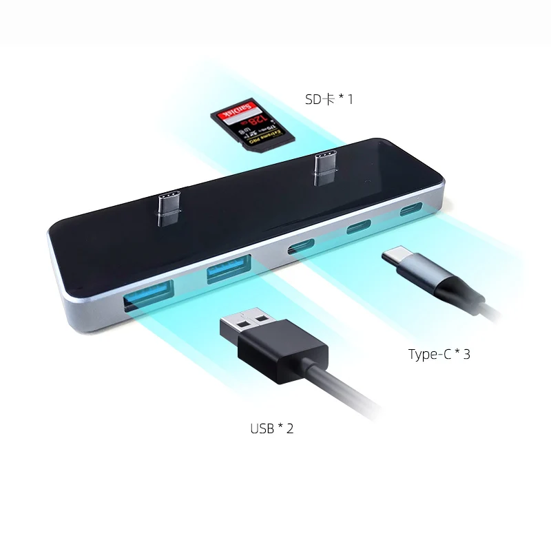 

6 In 1 USB 3.0 C Hub 27W Fast Charging Docking Station for Tesla Model 3 Model Y 2021