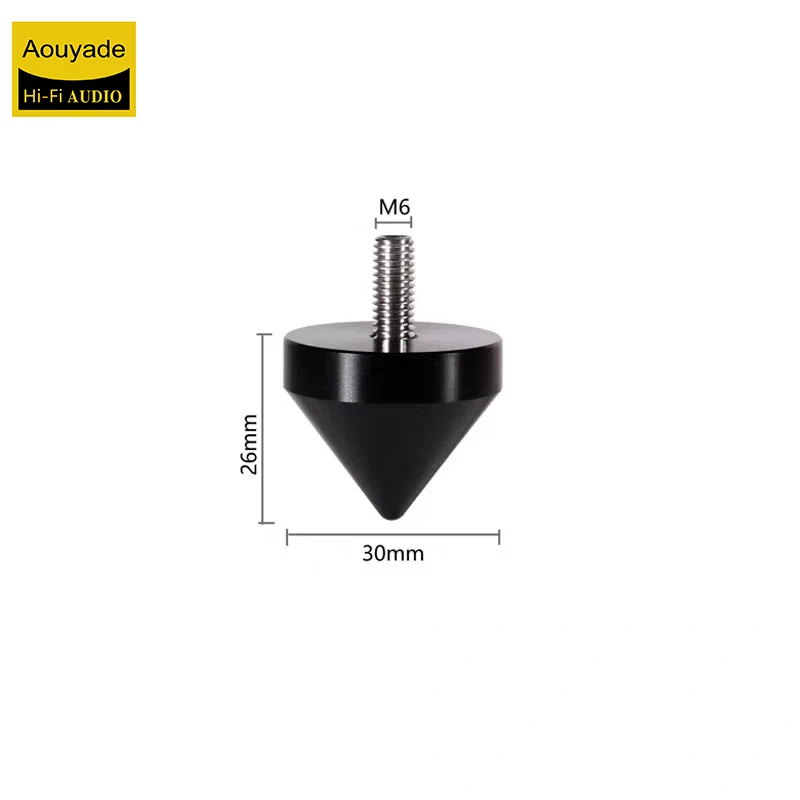 M8 alluminio anodizzato nero Spike/Cono absorber per altoparlanti vite + piedino - 4 pz M8 alluminio anodizzato nero Spike/Cono absorber per altoparlanti vite + piedino - 4 pz