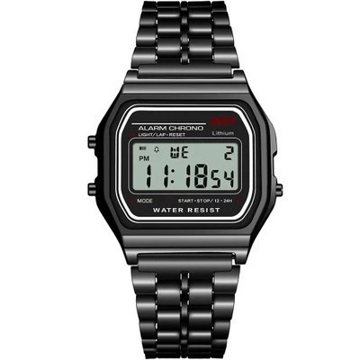 クラシックメンズデジタル腕時計高級ステンレススチールストラップスポーツウォッチメンズミリタリークロック LED スポーツ腕時計