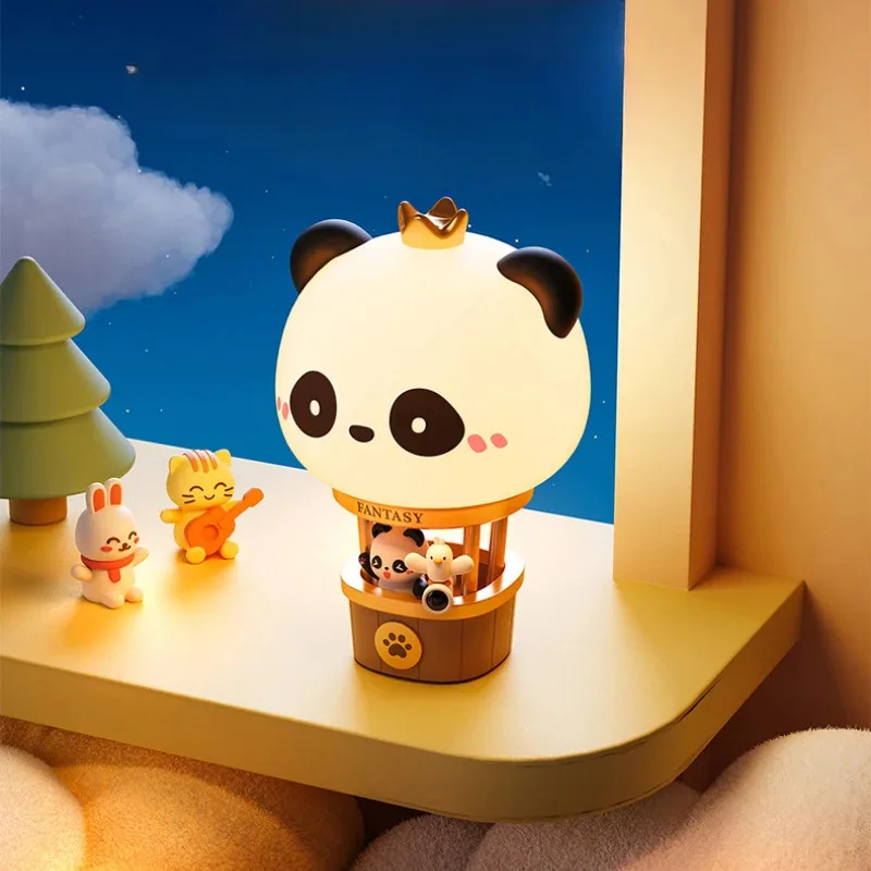뜨거운 공기 풍선 Sillicone 귀여운 크리 에이 티브 만화 LED 야간 조명 USB 충전 어린이 침실 장식 램프 3 레벨