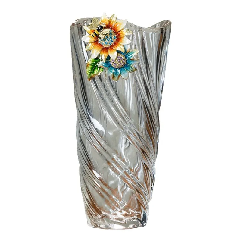 

Enamel transparent, glass hydroponic flower vase, high sense, living room desktop flower arrangement