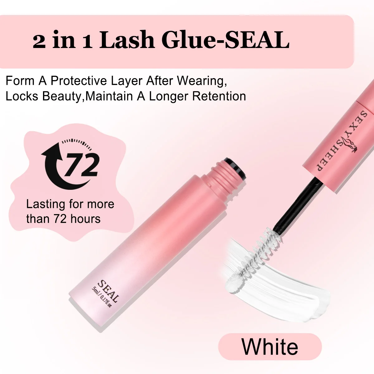 Wimpernkleber Wimperncluster-Bonding und -Versiegelung 10ml Starker Halt 2 in 1 für DIY-Wimpern Einfach zu verwendendes Make-up-Tool – Detail 3