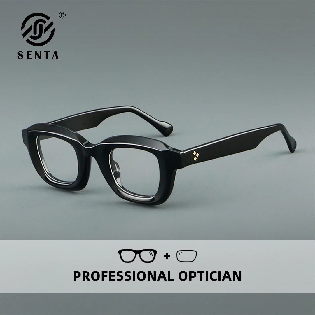 أنيق مربع صغير خلات الإطار مكافحة الضوء الأزرق نظارات للقراءة الرجال النساء اللونية عدسة قصر النظر وصفة طبية النظارات الشمسية + 1