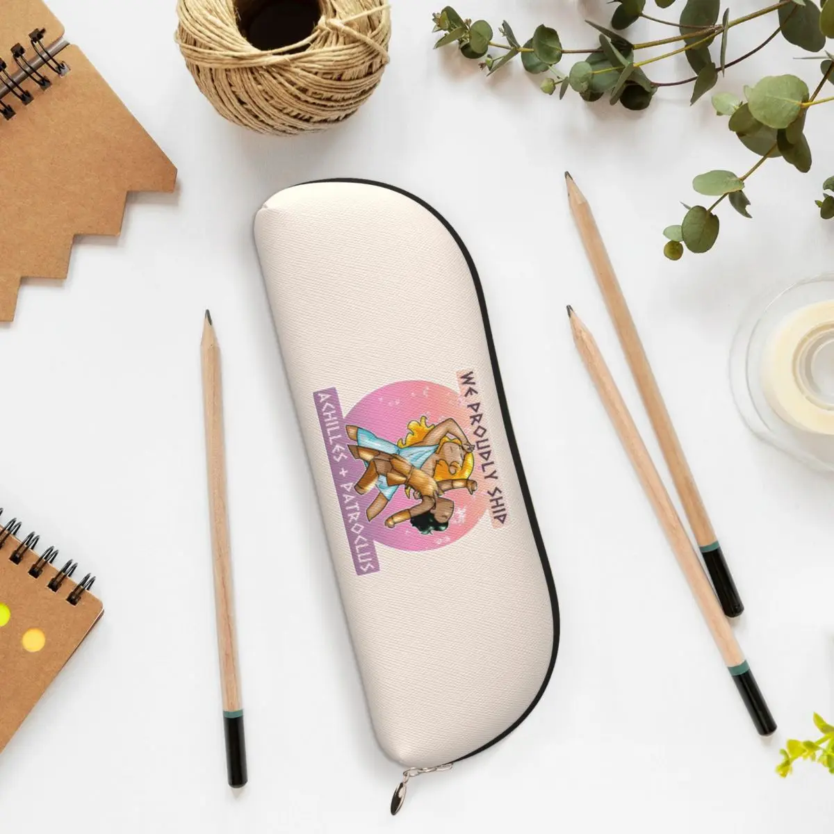 Estojo de lápis Aquiles + Patroclus, porta-canetas, armazenamento de artigos de papelaria, grande capacidade, caixa de lápis, presentes para crianças