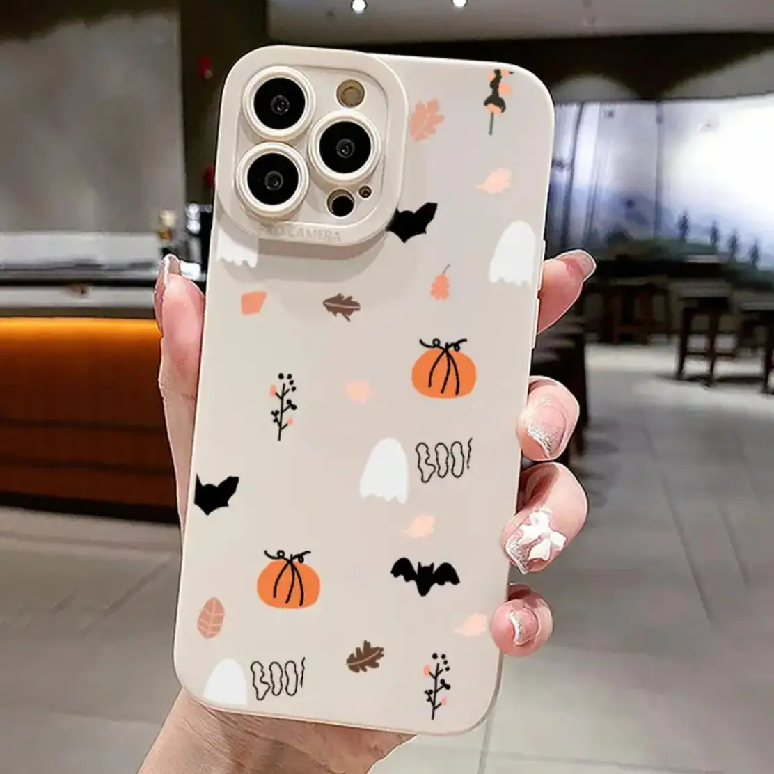 

Cute Ghost & Pumpkin Pattern Phone Case Compatible with IPhone 16 Pro Max 15 Pro 14Plus 13 12 11 XR X/XS Halloween Gifts