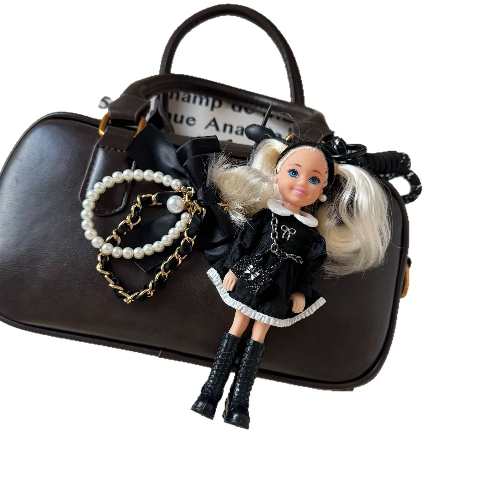 クリエイティブな韓国風ファッション、バビガールプリンセスドールおもちゃキーホルダー、キュートなBJDドール、関節可動、小さな香り付きスタイルバッグデコレーション