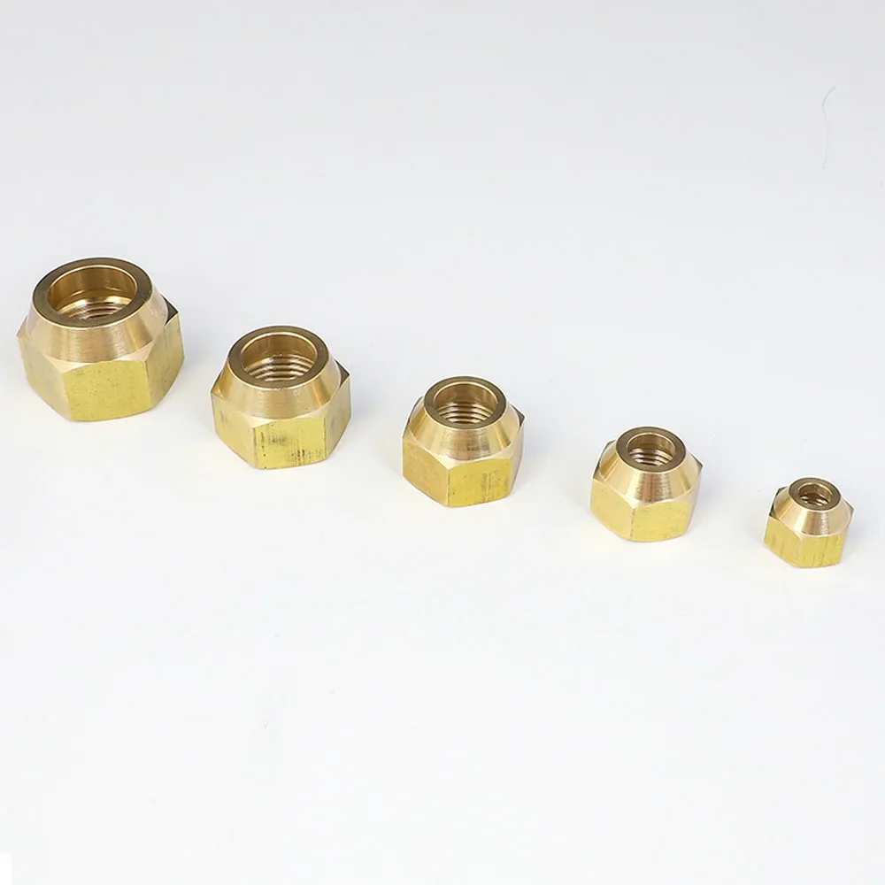 Brass Nut For 45 Deg SAE-Standard 1/4" 3/8" 1/2" 3/4" Flare Plumbing Fitting Adapeter Air conditioner