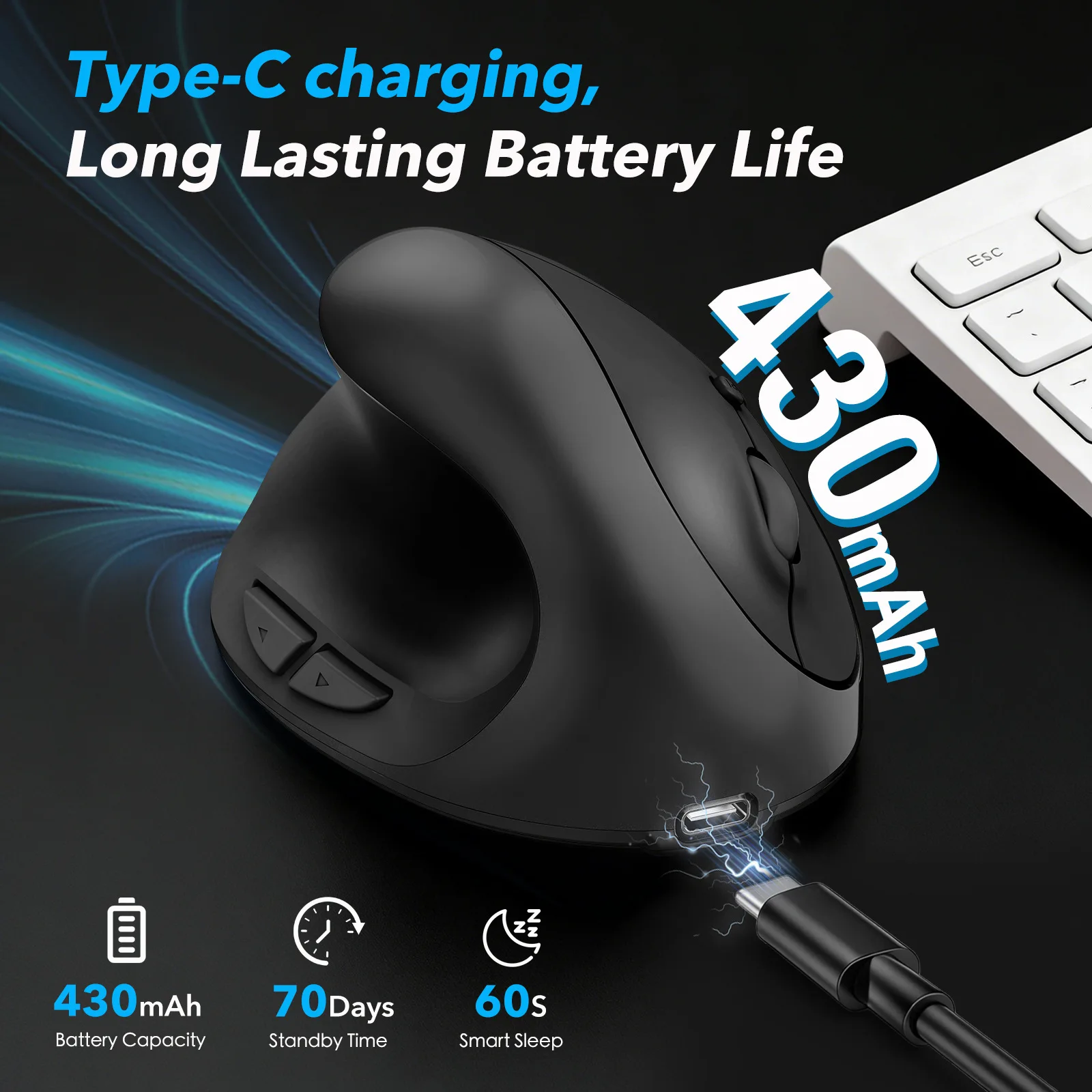 왼손잡이용 수직 인체공학적 디자인 무선 2.4G 마우스 - Ergonomic Mouse Vertical 리뷰 및 가격