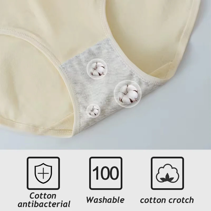 FINETOO 5PCS 100% Cotton Panties for Women Sexy Low Rise Briefs Female Breathable Underwear Solid Color Panties Lingerie M-XL