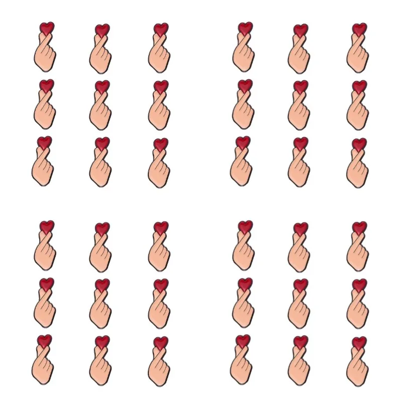 36pcs Cute Cartoon Finger Pins Accessories Than Heart Alloy Brooch Bulk Romantic Sign Language Brooches Lapel Badges Party Decor