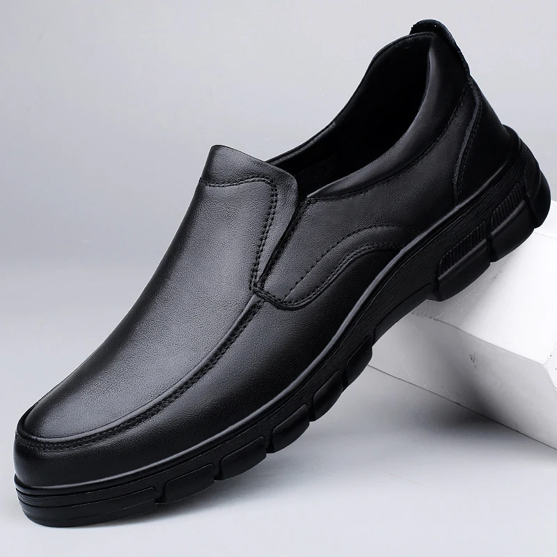 Genuine Leather Shoes Men Soft Leather Men Casual Shoes 2023 New Male Footwear Black Brown Business Formal Shoes