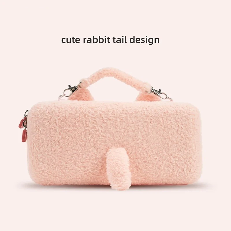 GeekShare przenośna torba do przechowywania na konsolę do gier Nintendo Switch OLED śliczne różowe etui z królikiem akcesoria do gier prezent na boże narodzenie