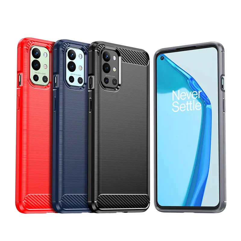 

For OnePlus 9 9Pro 9R 5G 9RT Case, TPU Brushed Pattern Soft Case Black Blue Red