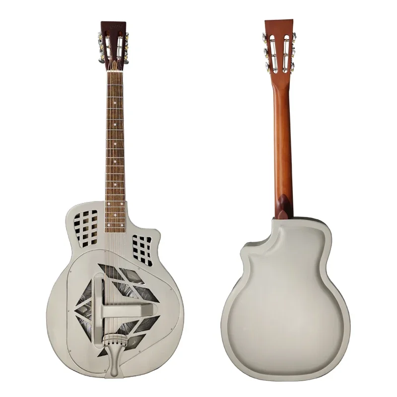 

Aiersi Brand Gloss Chrome plated Bluegrass Cutaway Biscult Tricone resonator guitar guitarra musical instruments